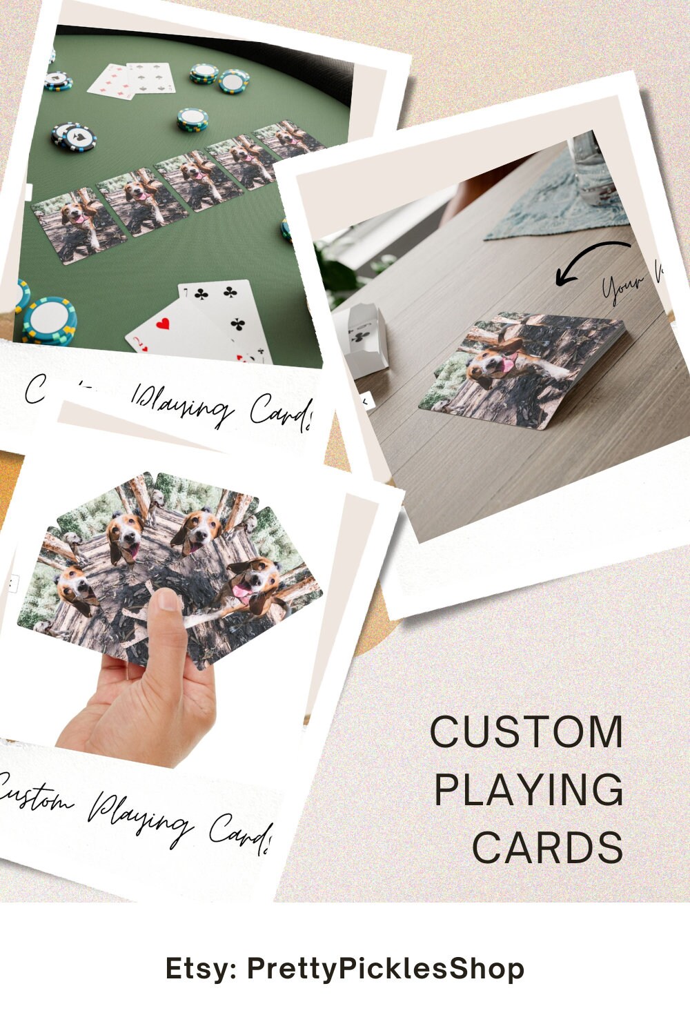 Personalized Pet Photo Playing Cards - Custom Wedding Favors