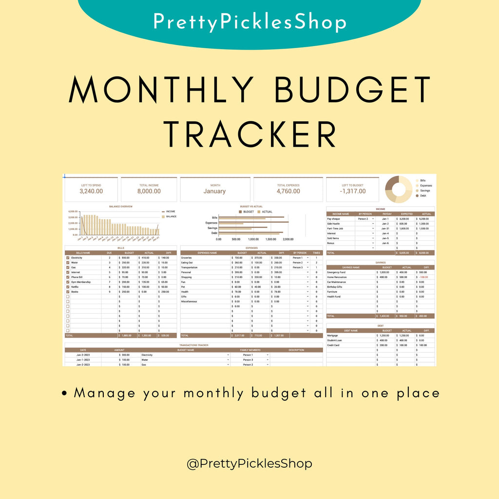 Couples Budget Planner, Monthly & Annual Spreadsheet (Digital Download)