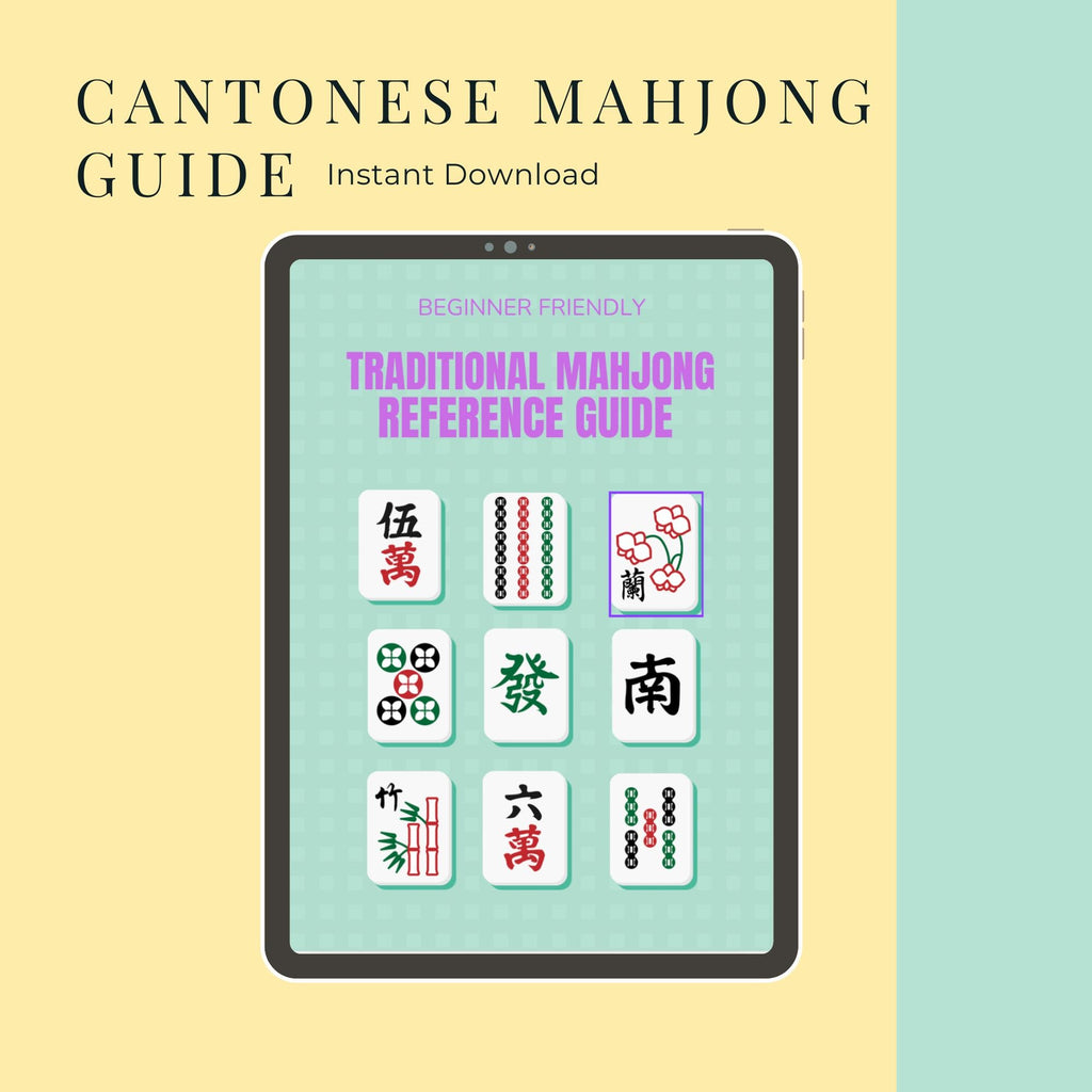 Chinese Mahjong Guide Cantonese Mahjong Reference Guide Mah Jong Cheat Sheet for Beginners Traditional Mah Jong Chinese Board Games