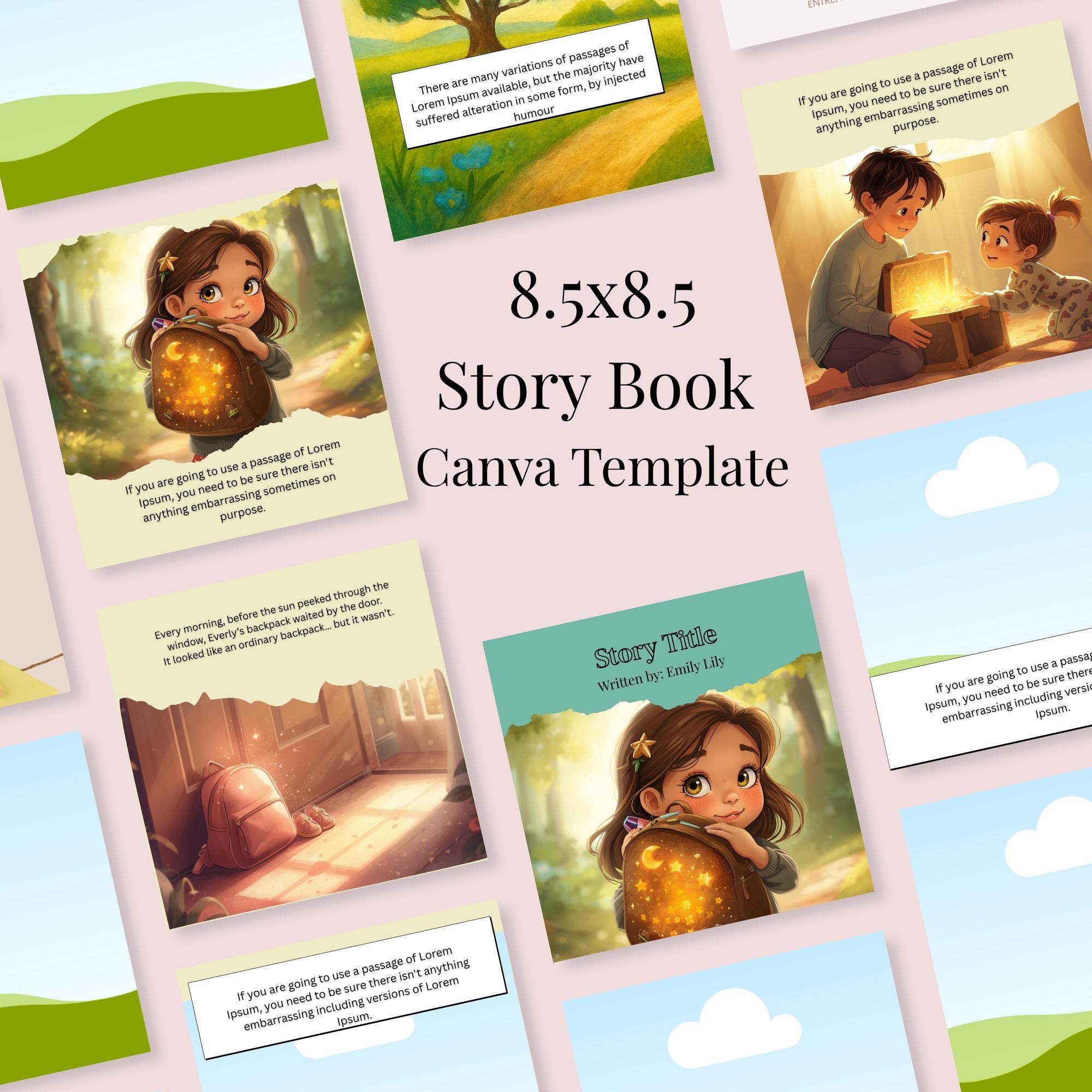 Kids Story Book Canva Template: 8.5x8.5 Keepsake Gift (Digital Download)
