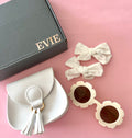Toddler Girl Birthday Gift Box: PU Leather Handbag, Sunglasses & Bows