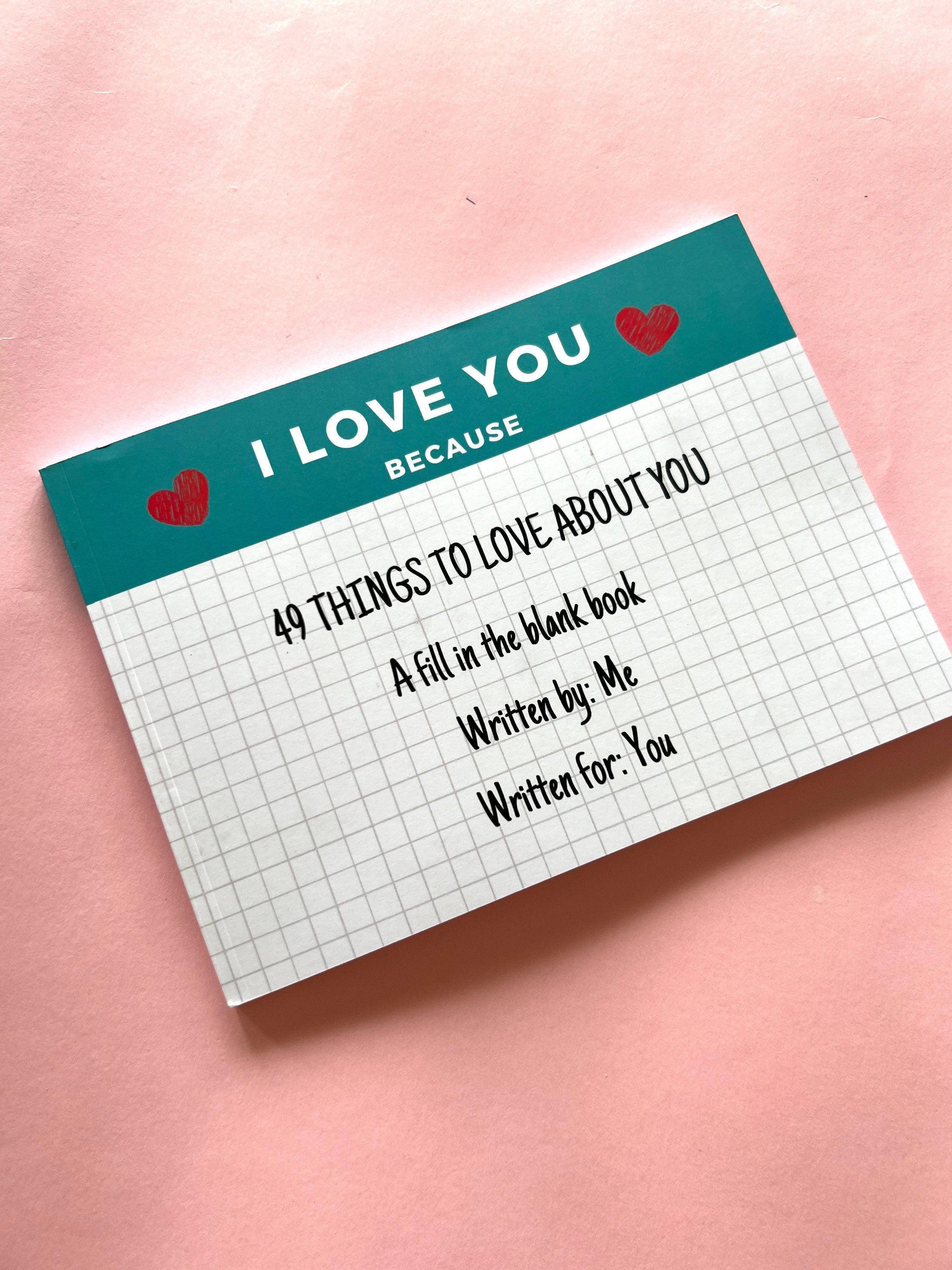 Personalise Fill In The Blank Couples Book Reasons I Love you