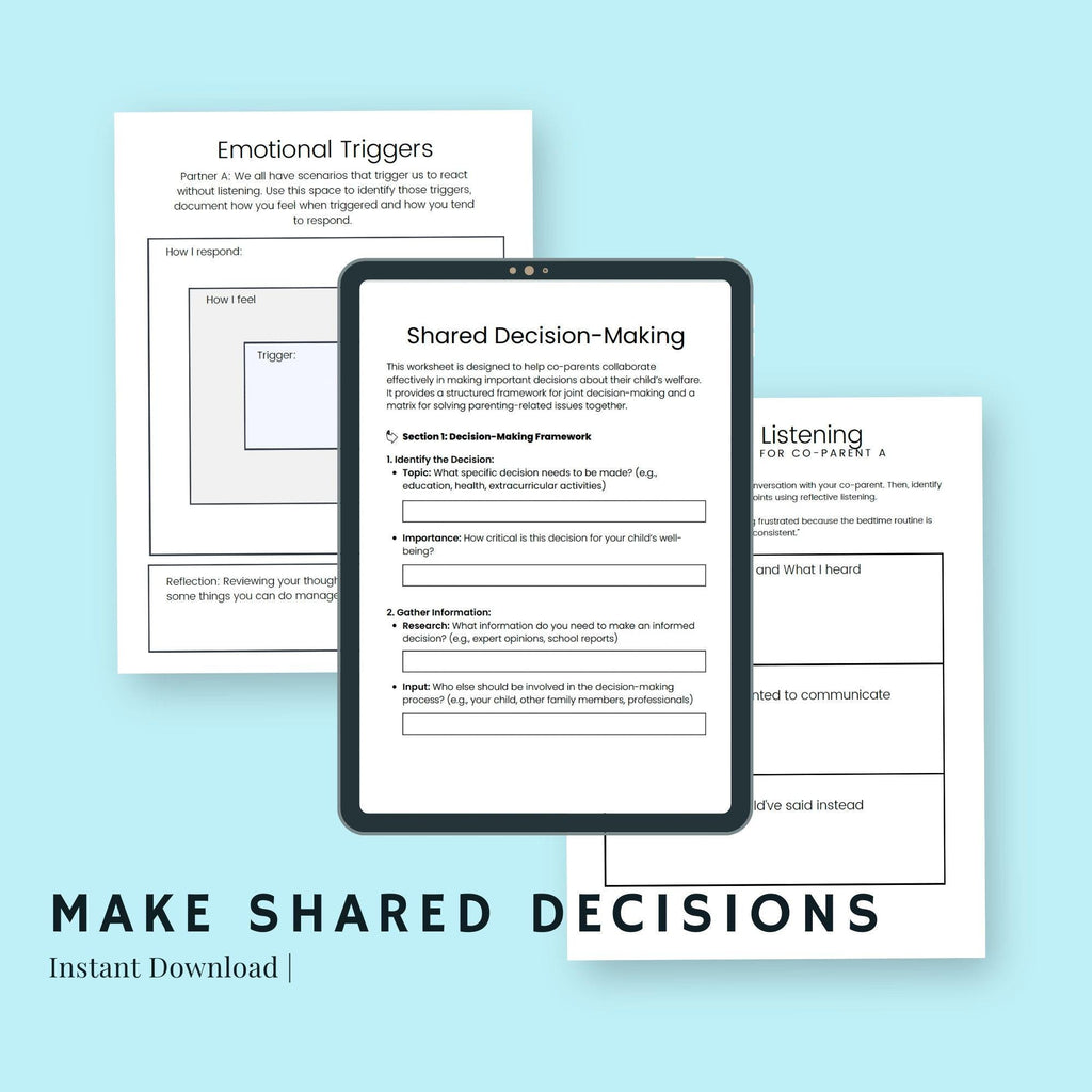 CoParenting Planner Divorce Counselling Worksheets Blended Families Counselling Workbook Blended Family Therapy Family Dynamics Printables