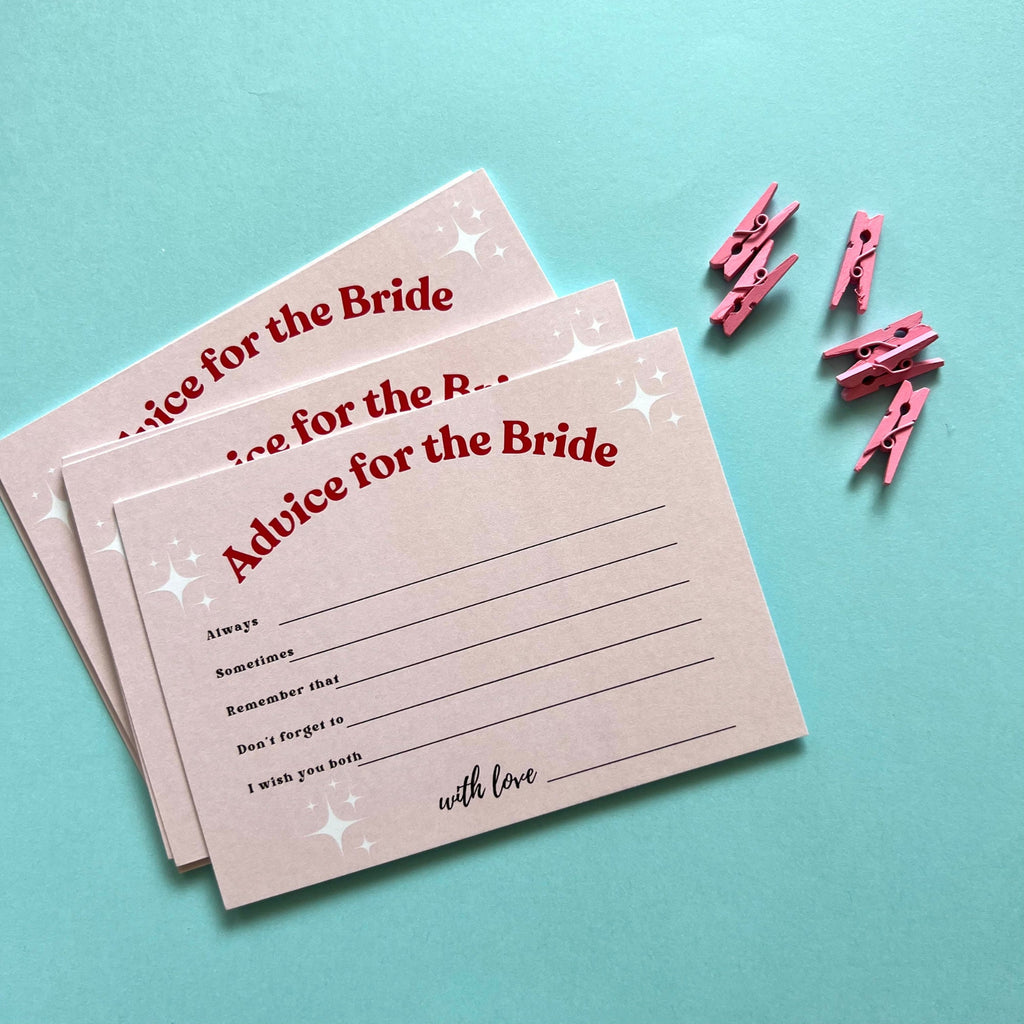 Bridal Shower Activity Cards Wedding Activity Cards Retro Bridal Shower Games Mini Pink Pegs Bachelorette Party Game Advice for the Bride