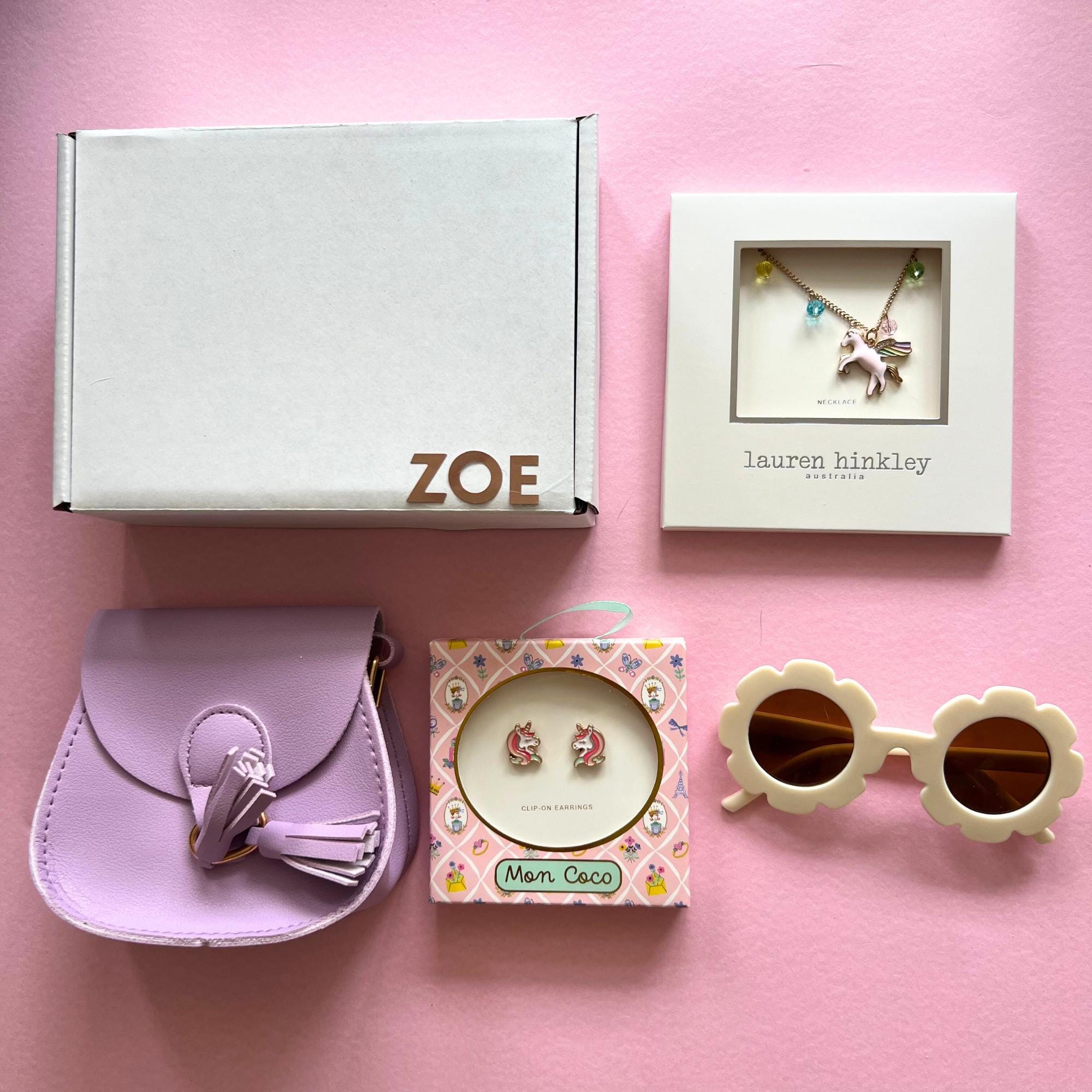Unicorn Gift Box: Necklace, Clip-On Earrings, Purse & Sunglasses