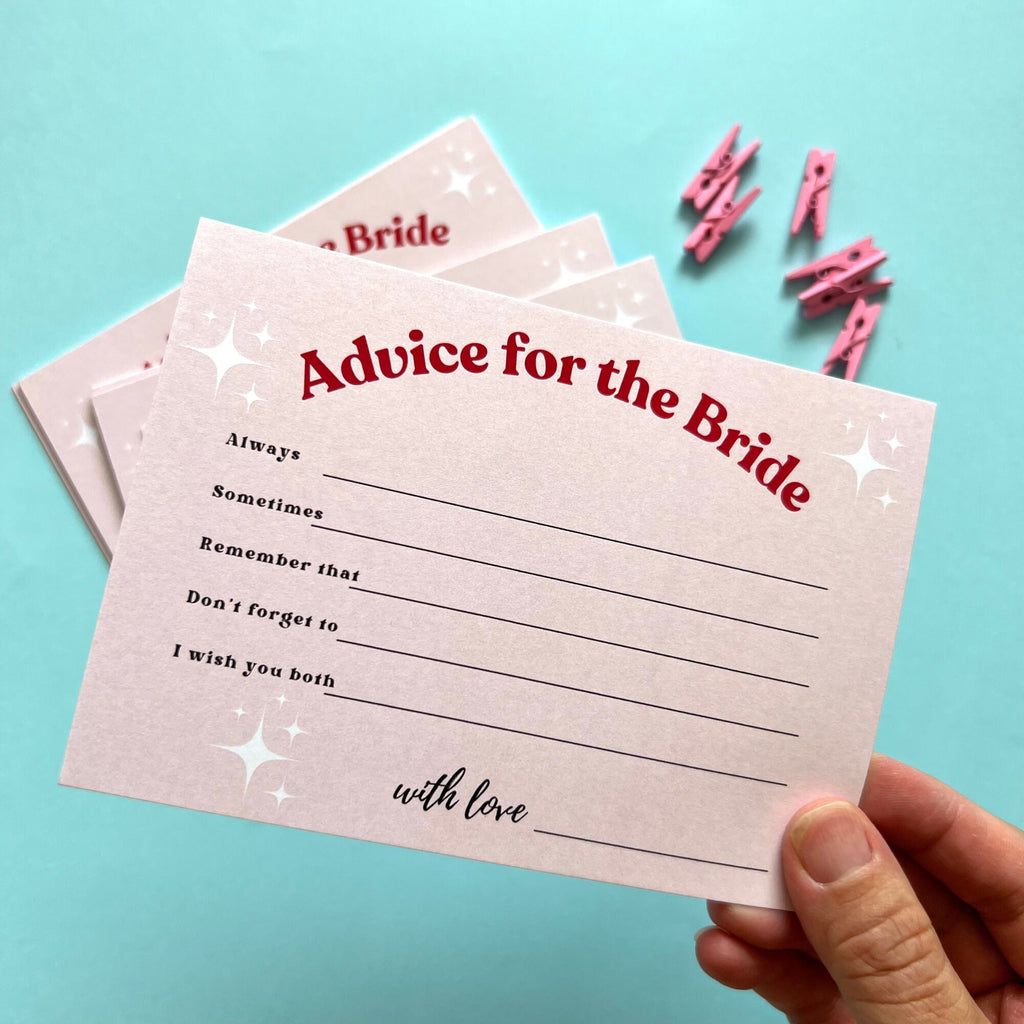 Bridal Shower Activity Cards Wedding Activity Cards Retro Bridal Shower Games Mini Pink Pegs Bachelorette Party Game Advice for the Bride