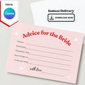 Retro Wedding Advice Card, Groovy Bridal Shower Game (PDF Printable)