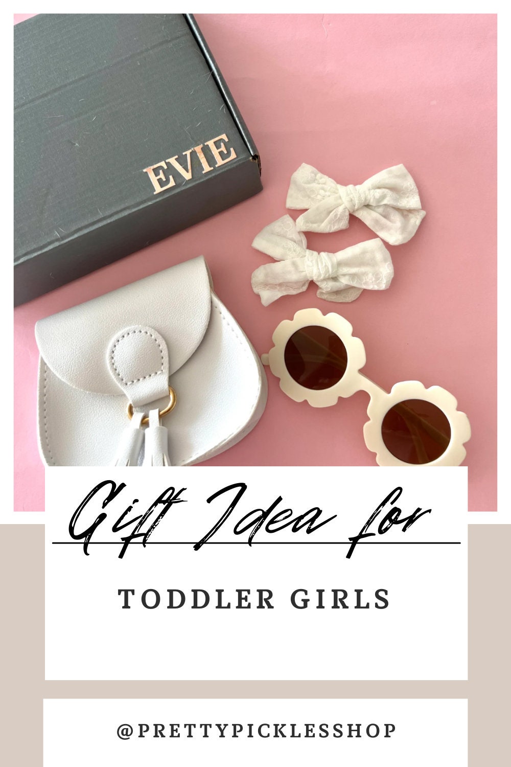 Toddler Girl Birthday Gift Box: PU Leather Handbag, Sunglasses & Bows