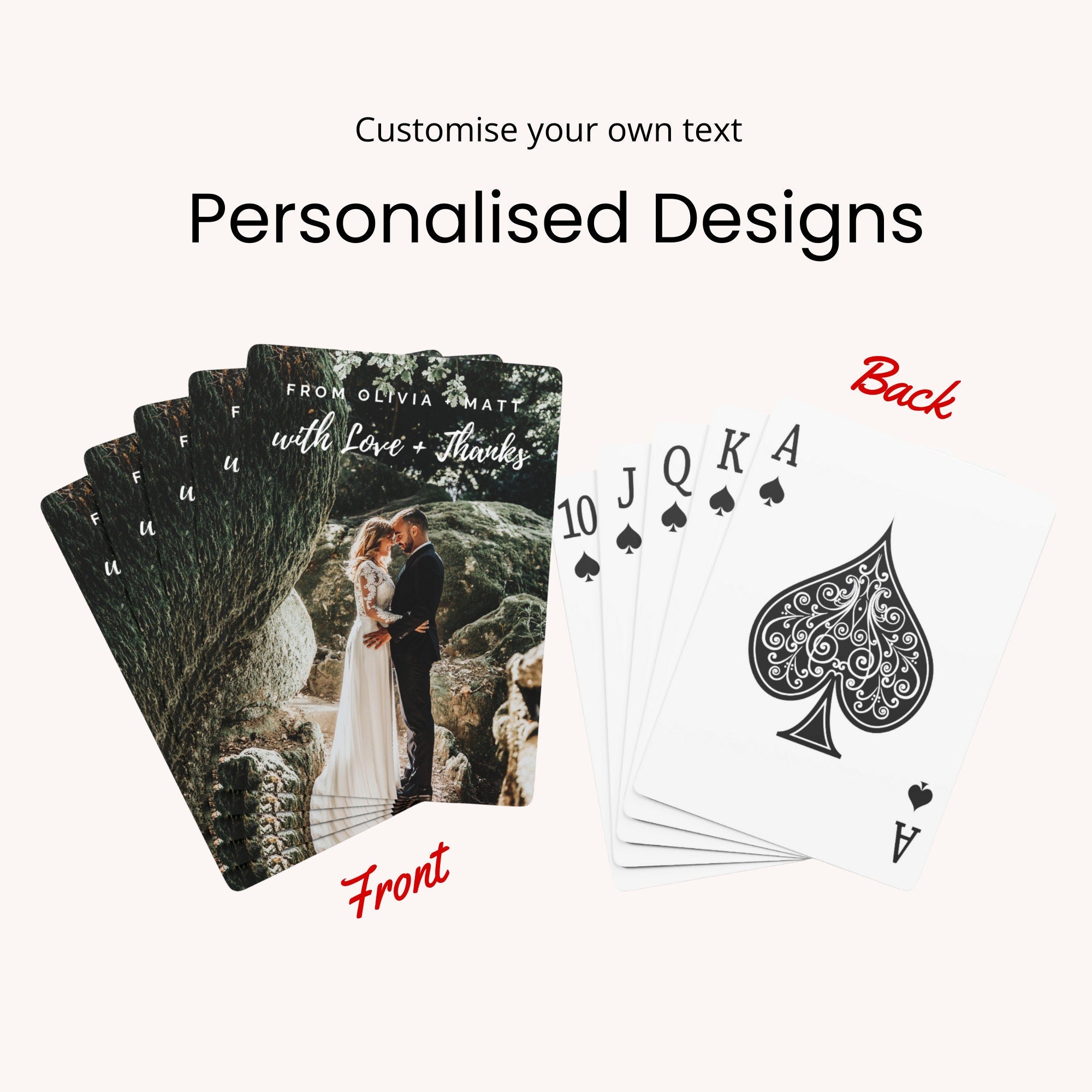 Custom Photo Playing Cards: Personalized Wedding Favors, Anniversary Gift
