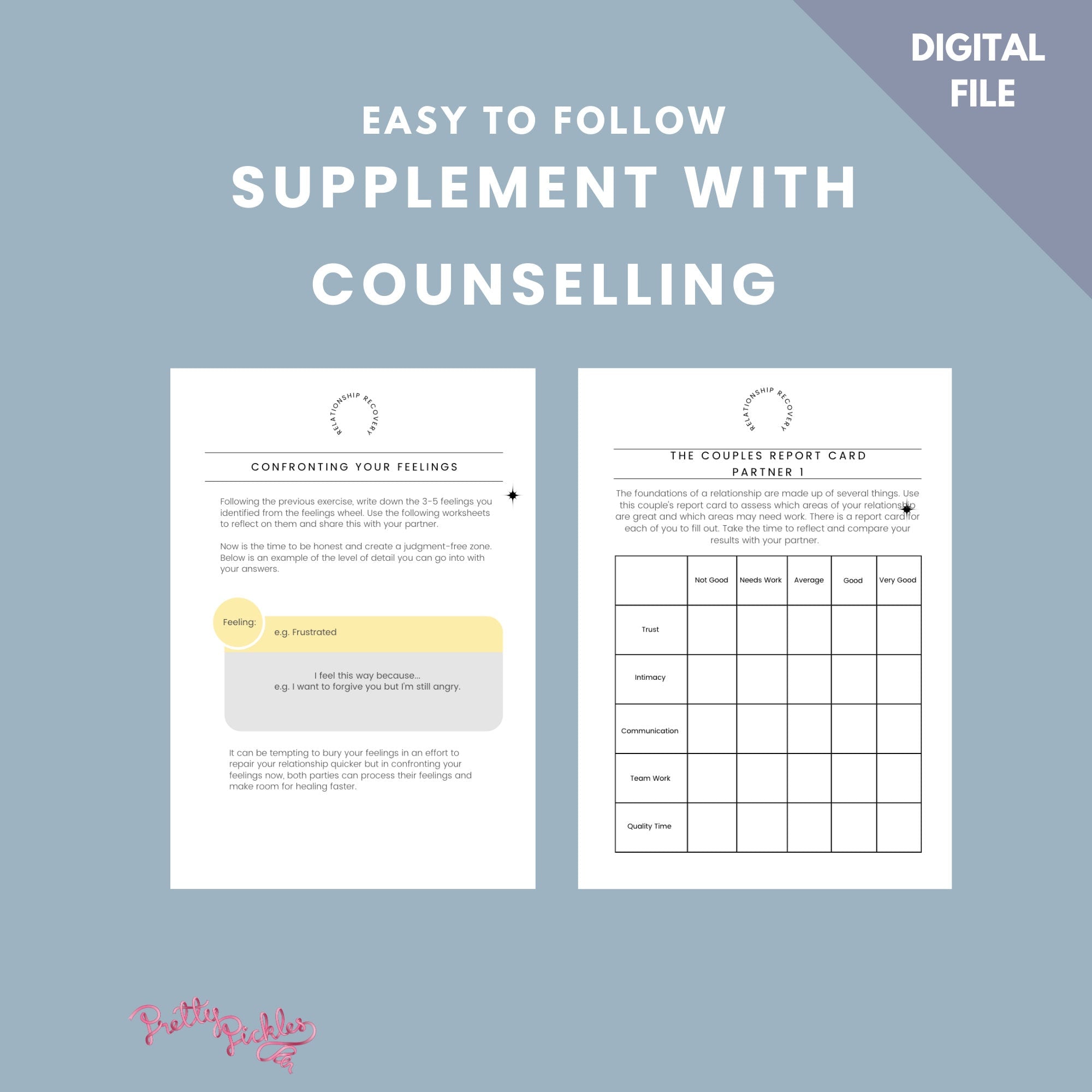 Infidelity Recovery Worksheets for Couples: Guided Relationship Healing (PDF)