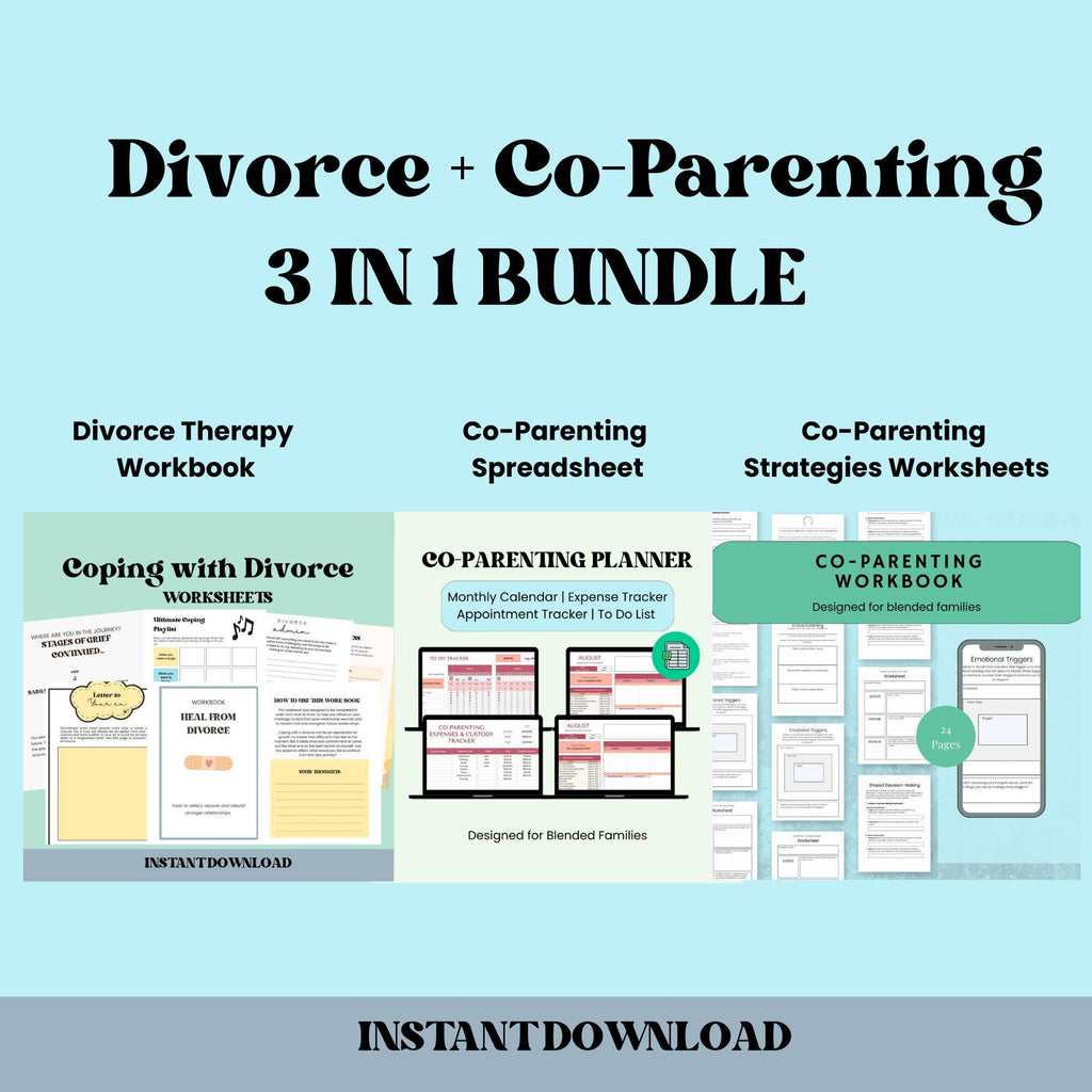 CoParenting Planner Divorce Counselling Worksheets Blended Families Counselling Workbook Blended Family Therapy Family Dynamics Printables