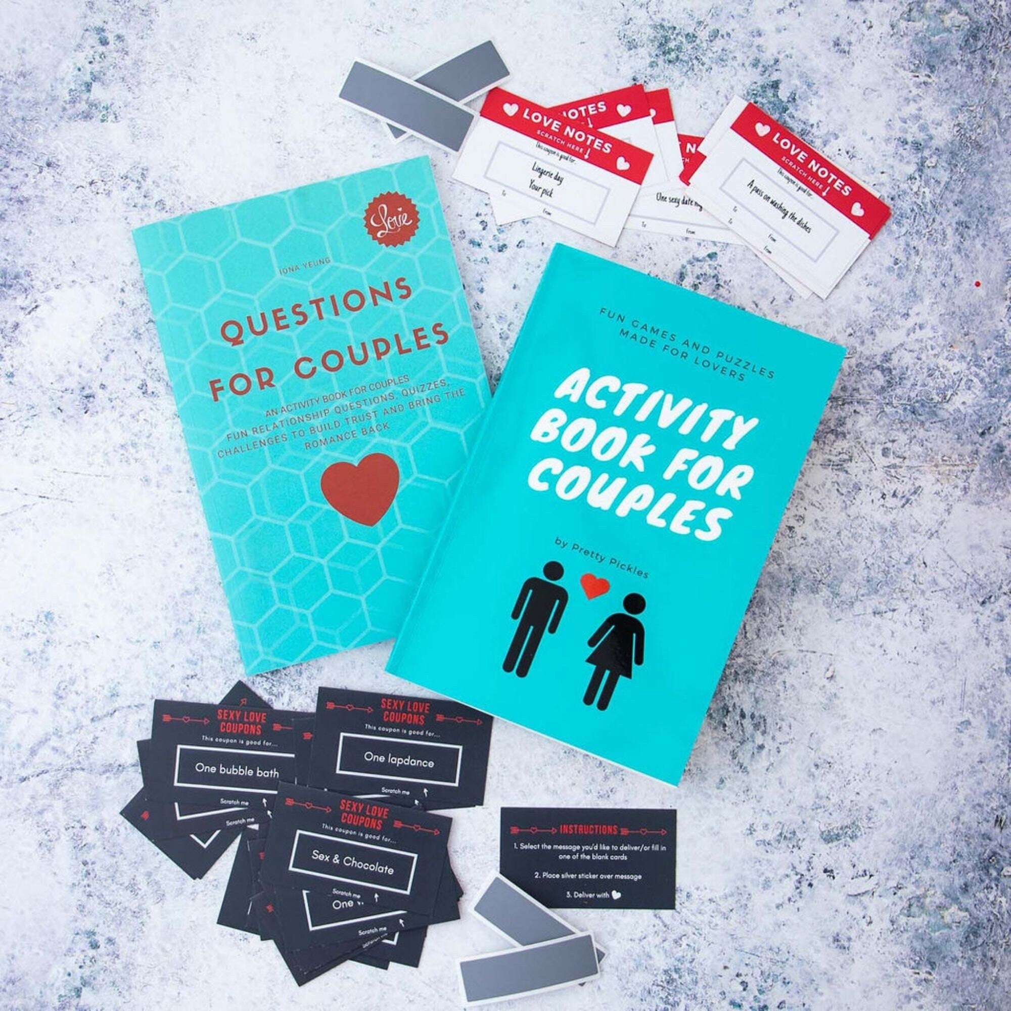 Couples Gift Set: Activity Book, Questions Book, Scratch Love Coupons