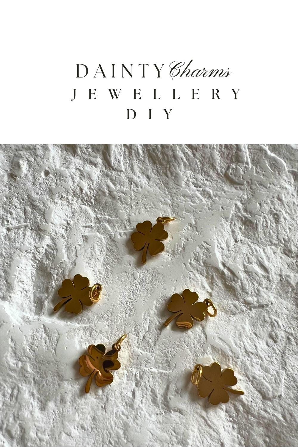 Dainty Lucky Clover Charm Lucky Four Leaf Charm Pendant DIY Jewellery Making Charm Necklace Minimalist Charms Bracelet