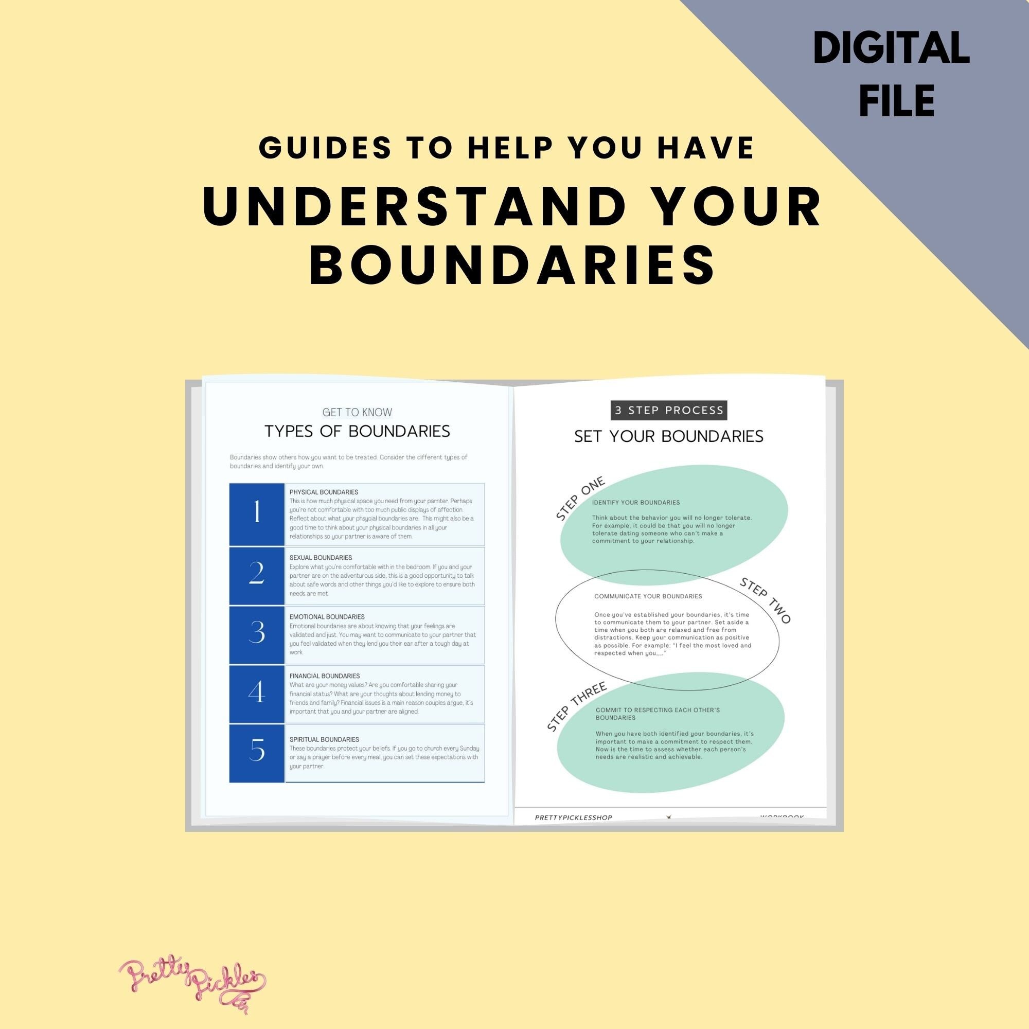 Couples Boundaries Worksheets | Relationship Workbook (Digital Download)