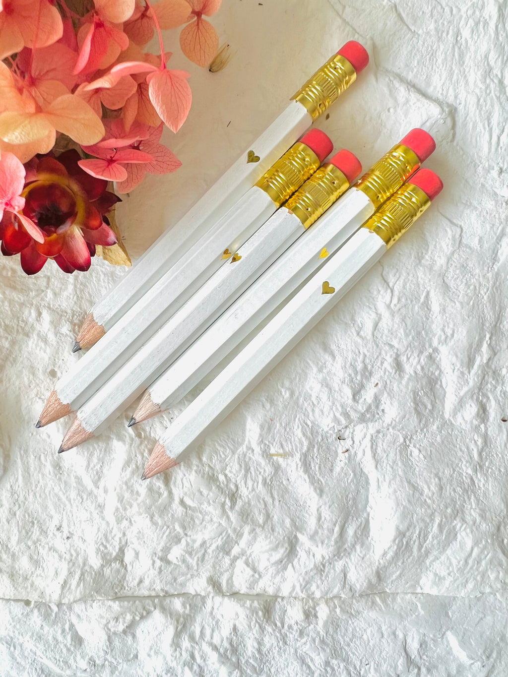 Mini Emerald Green Pencils with Gold Detail, Party Favor Set