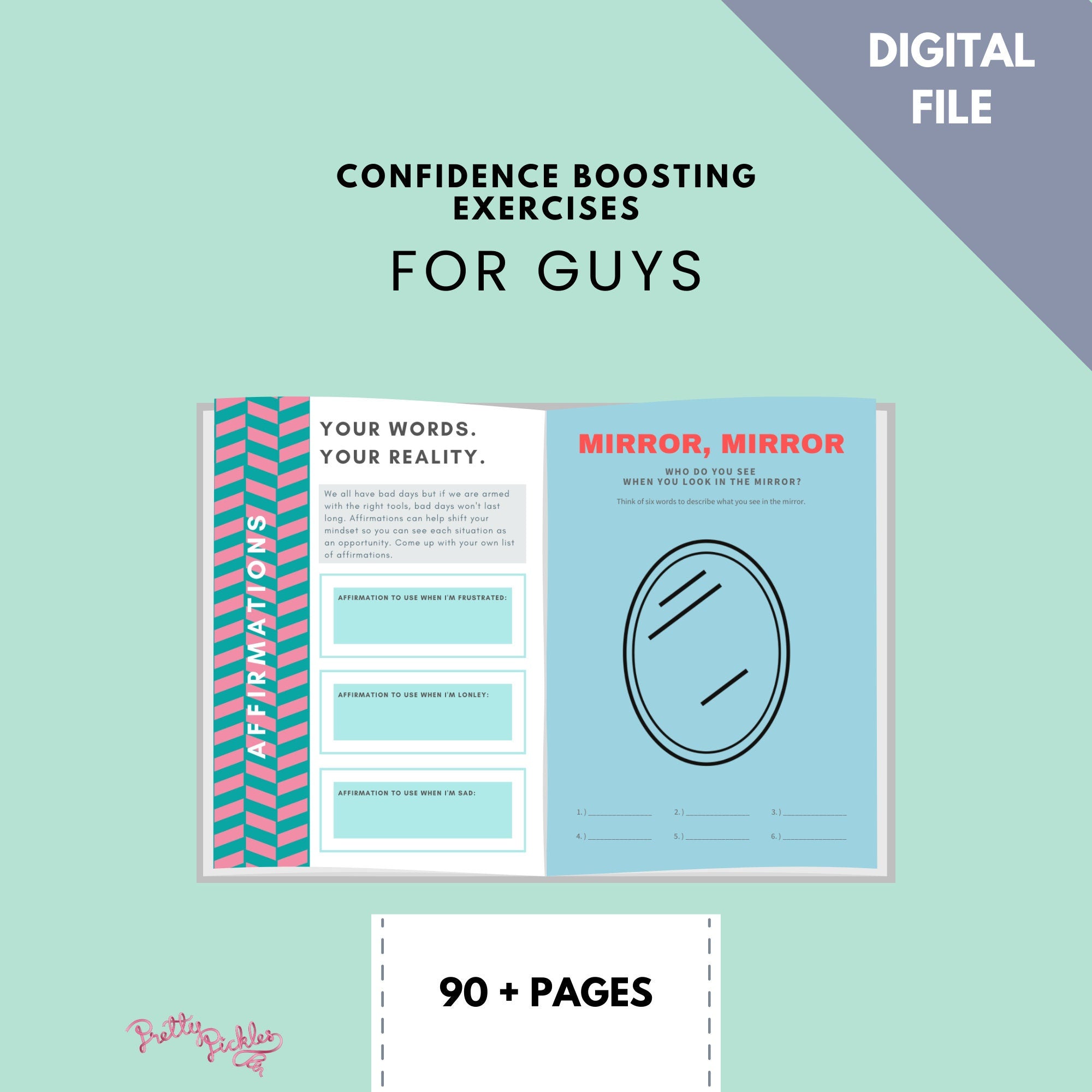 Growth Mindset Worksheets for Teen Boys: Self-Esteem Activities (Printable)