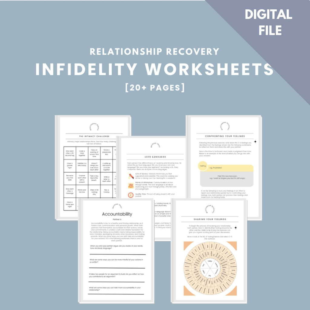 Couples Counseling Worksheets Bundle: Communication, Conflict, Boundaries (Digital Download)