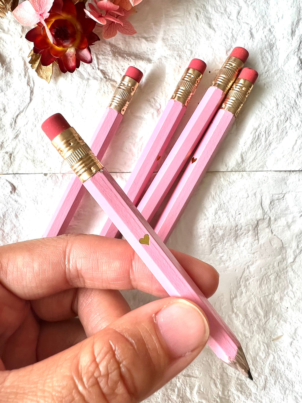 Mini Blue Pencils with Hearts, Party Favor Bridal/Baby Shower Games