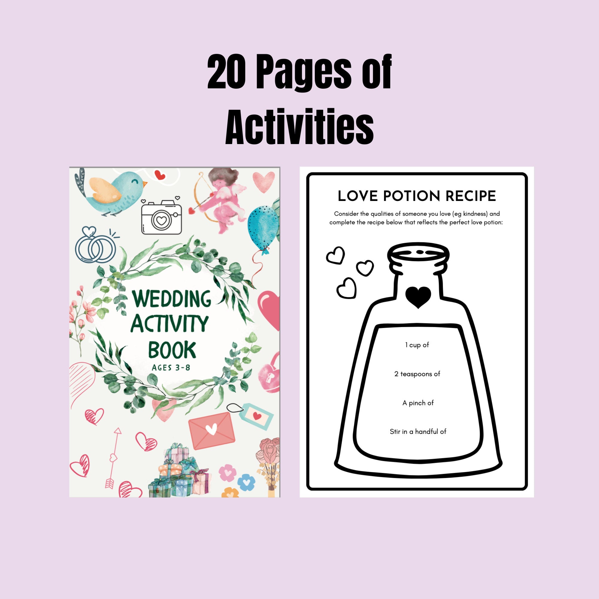 Wedding Activity Book for Kids 3+ (Digital Download)