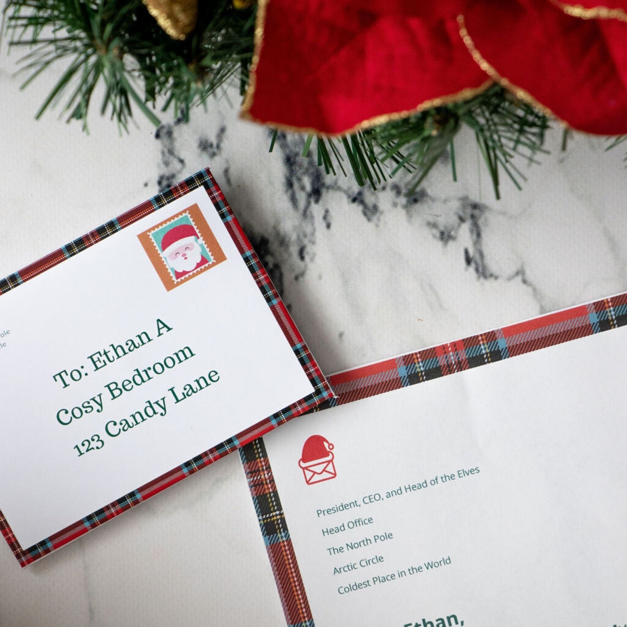 Letters to Santa Printable Set: Letter and Envelope Digital Download