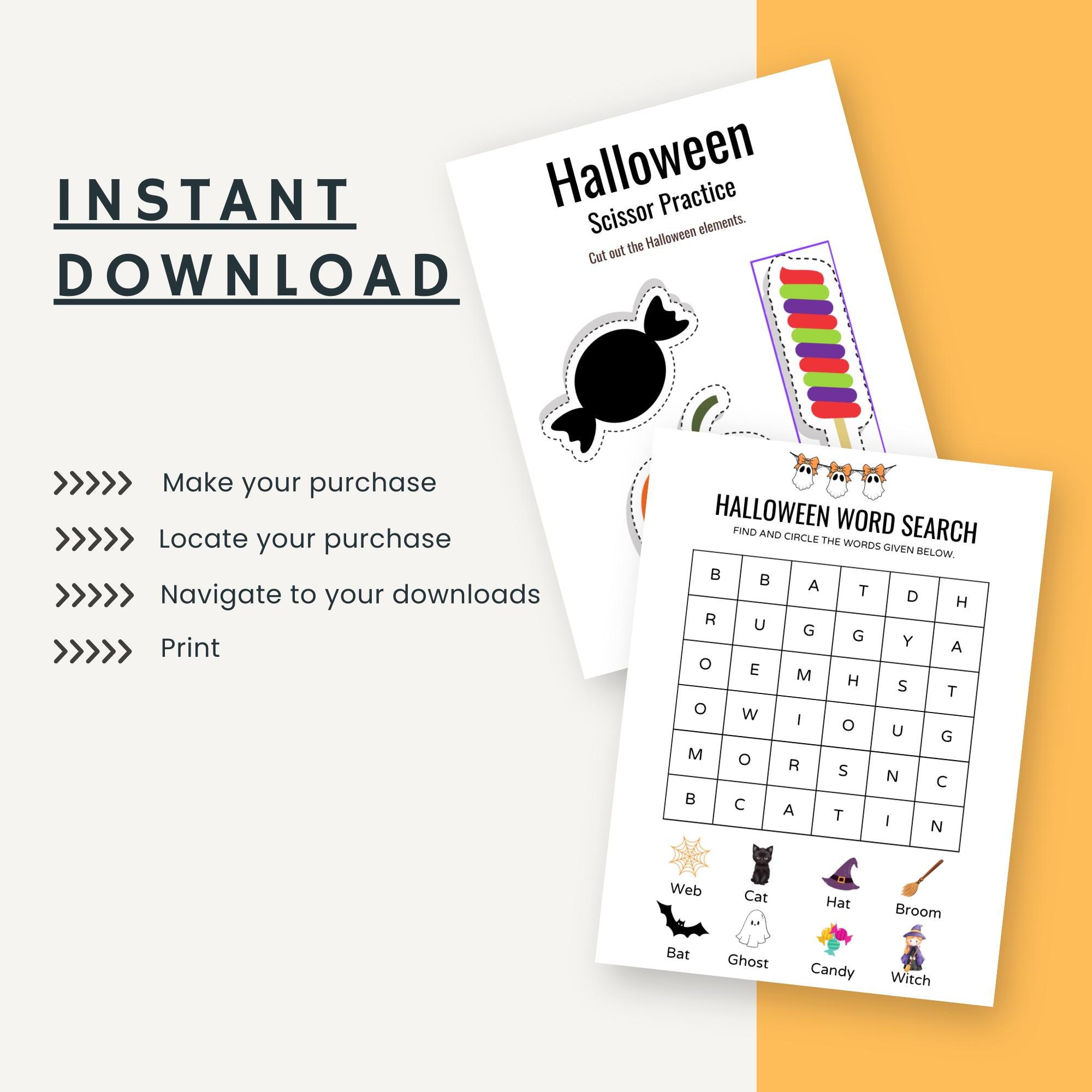 Halloween Activity Sheets: Preschool Busy Book & Dough Mats (Digital Download)