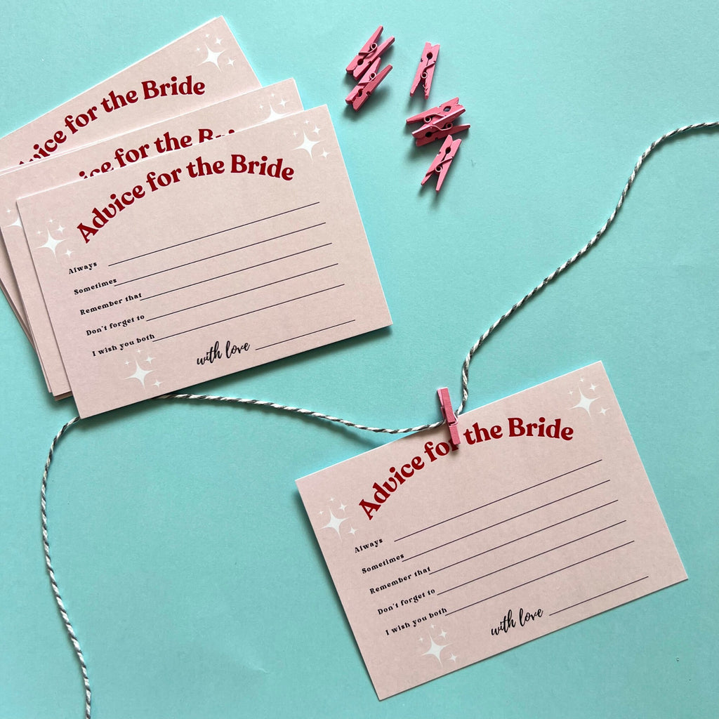 Bridal Shower Activity Cards Wedding Activity Cards Retro Bridal Shower Games Mini Pink Pegs Bachelorette Party Game Advice for the Bride