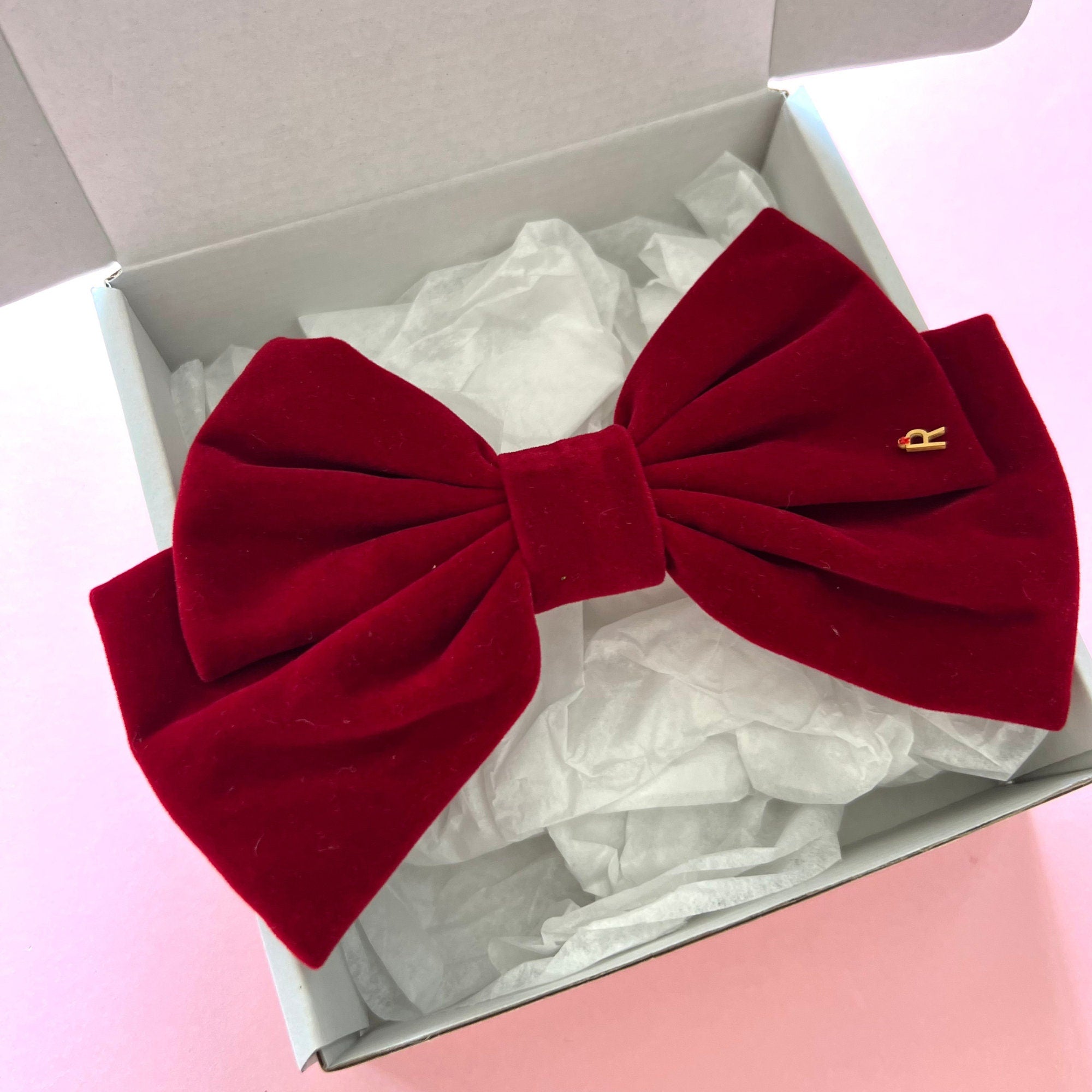 Custom Velvet Bow Personalized Bow Bridesmaid Gift for Junior Bridesmaid Red Velvet Bow Formal Large Jumbo Red Velvet Bow Custom Accessory