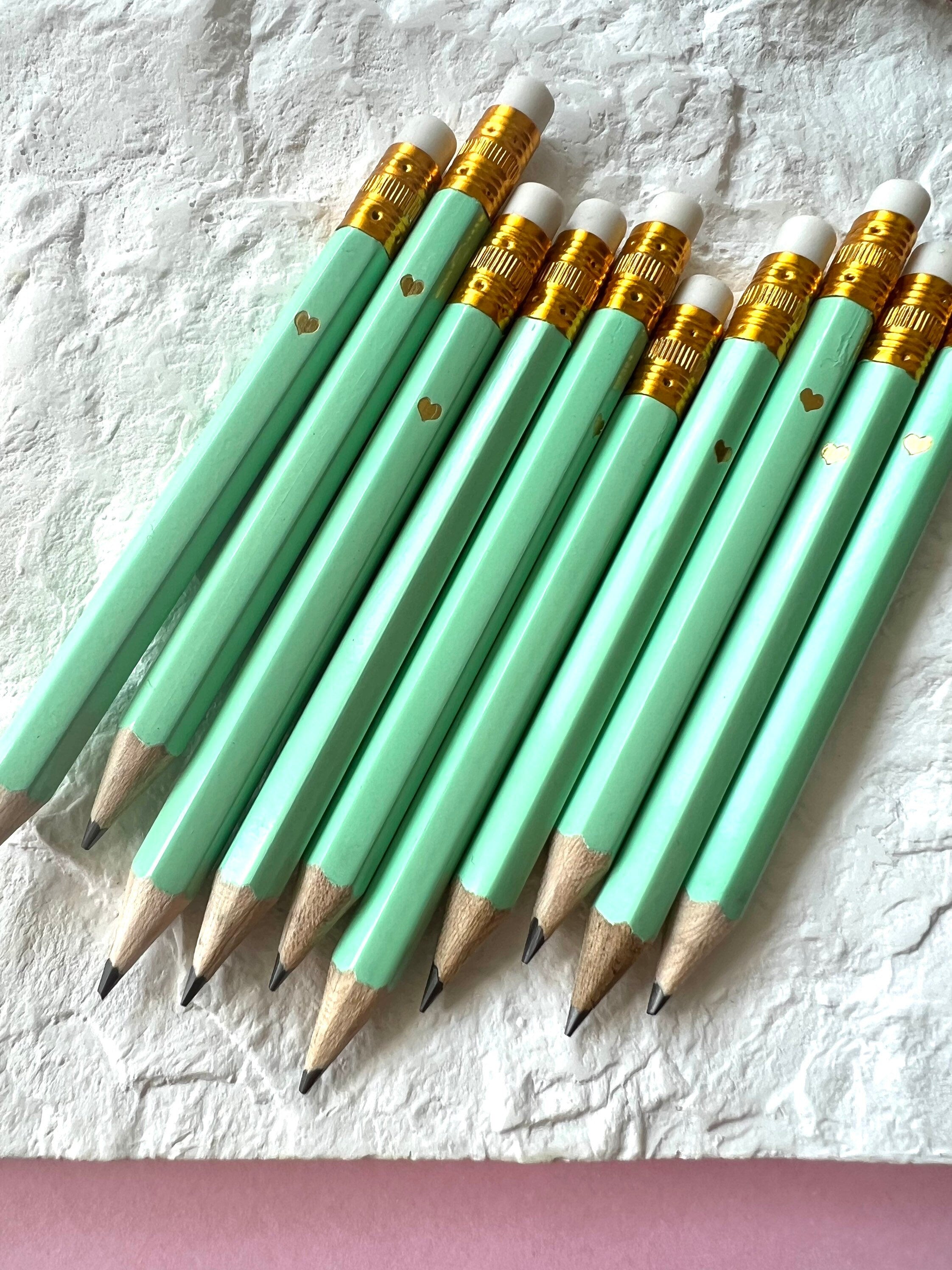 Mini Purple Pencils with Hearts, Bridal/Baby Shower Favors