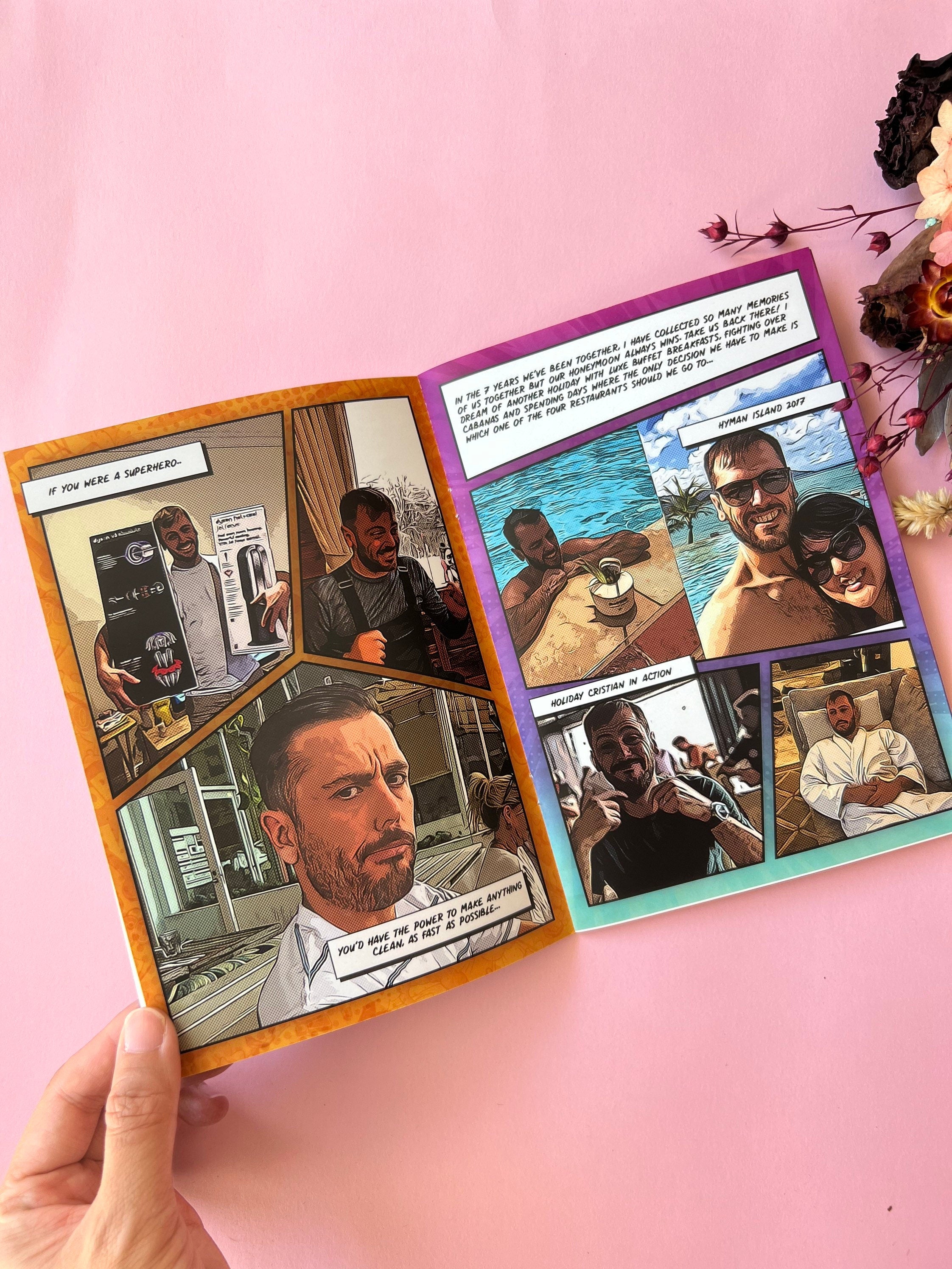 Custom Comic Book Birthday Gift for Him Personalized Gift for Husband Paper Anniversary Gift Husband Gift Wedding Gift Wife Gift Valentines