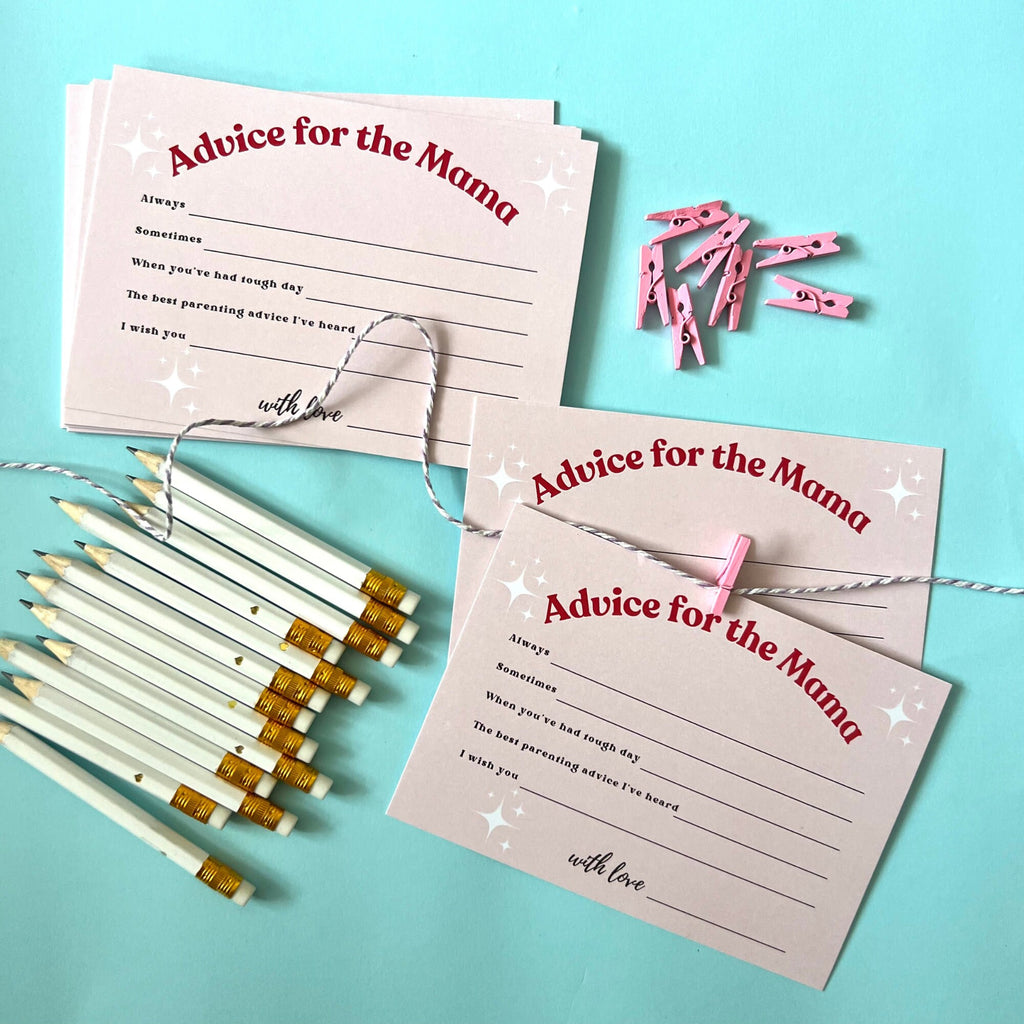 Baby Shower Activity Cards Baby Activity Cards Retro Baby Shower Games Mini Pink Pegs Baby Shower Party Game Advice for the Mama
