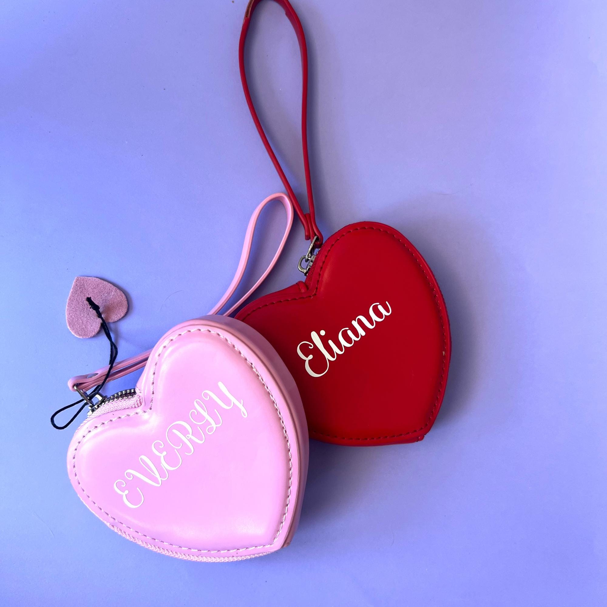 Custom Girls Pink Heart Purse Personalized Name Bag for Girls Birthday Gift Idea for Girly Girl Custom Handbag First Red Handbag for Age 3