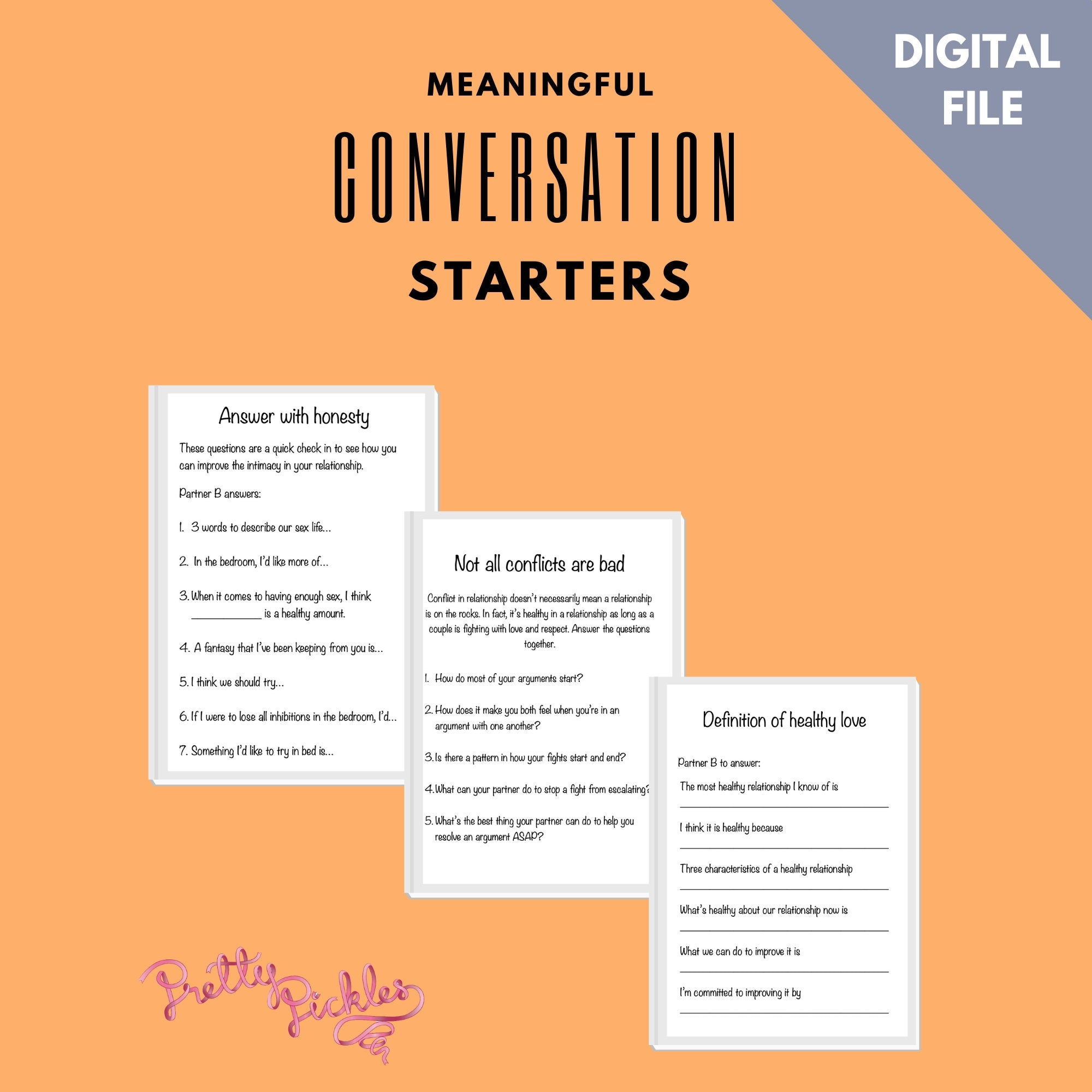 Couples Therapy Worksheets: Relationship Workbook (Digital Download)