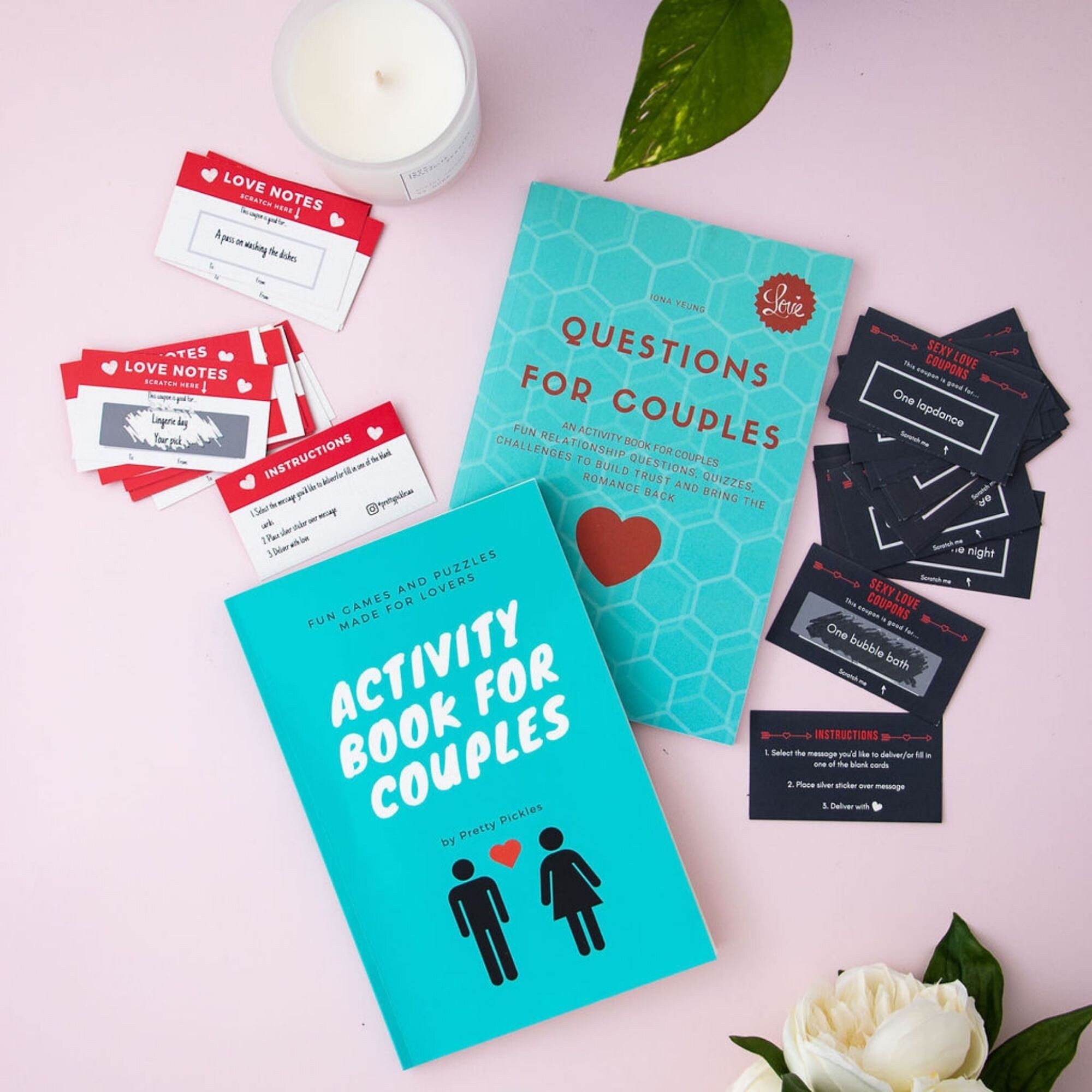Couples Gift Set: Activity Book, Questions Book, Scratch Love Coupons