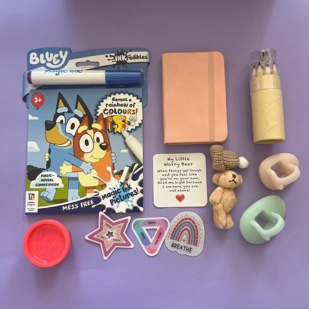 Care Package for Kids Going Through Divorce Separation Worry Bear for 4yo to 6yo Gift for Kids Coping with Divorce Kids Worry Bear Gift