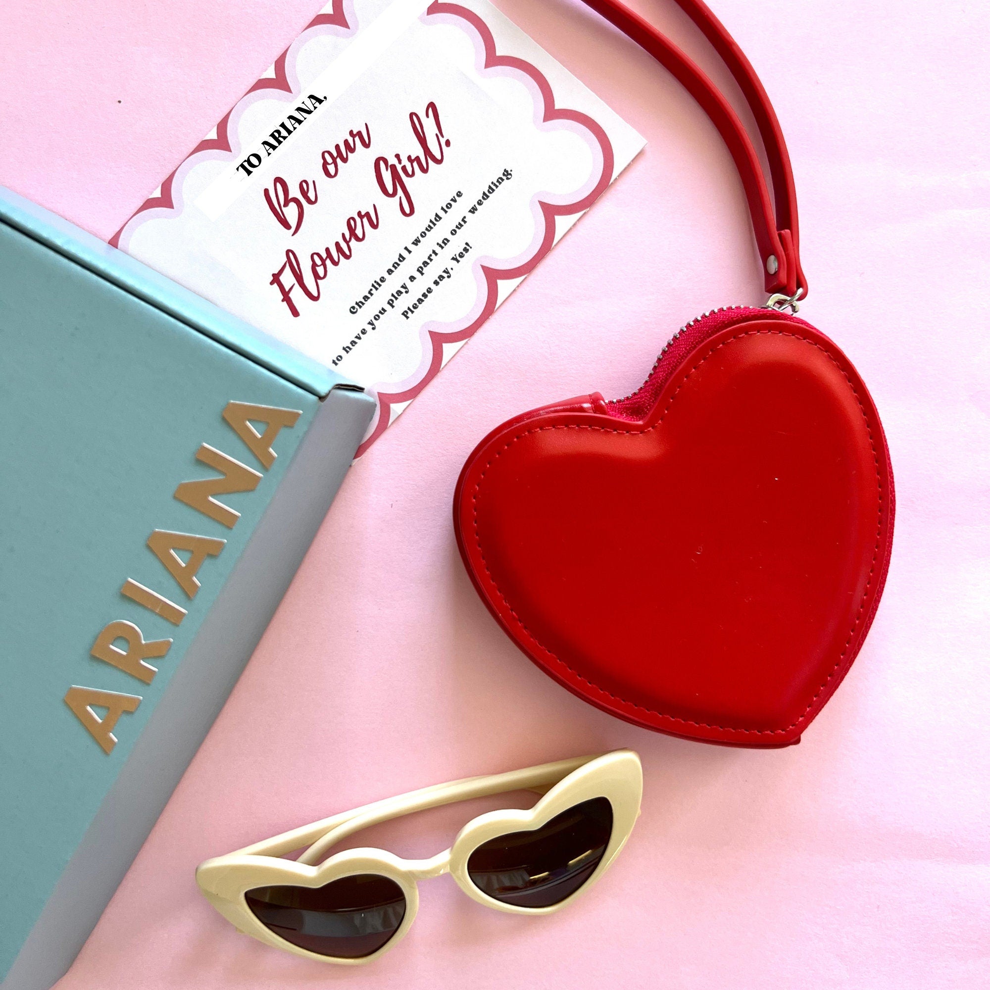 Flower Girl Proposal Gift Box: Retro 70s Wedding Theme, Personalized