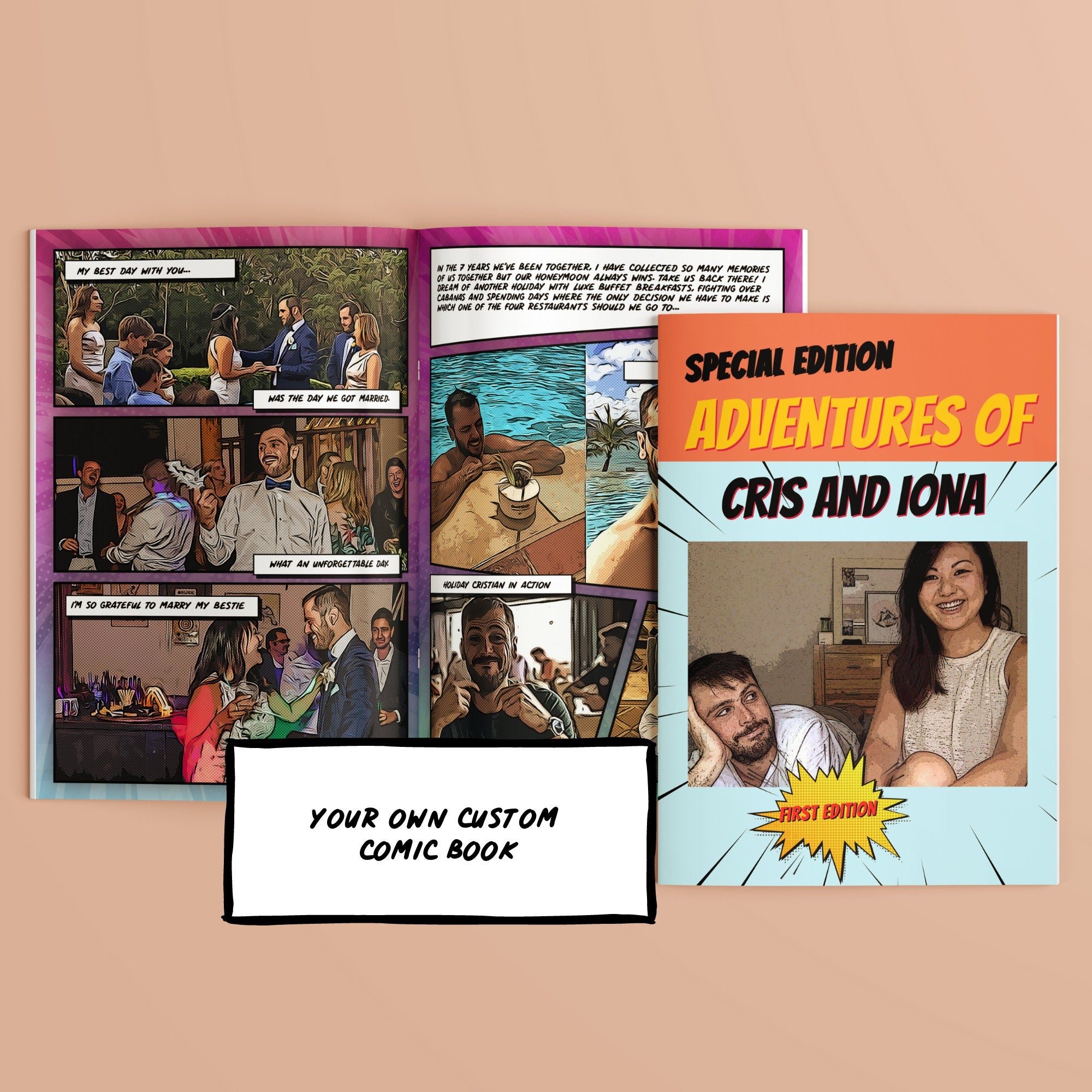 Personalized Comic Book for Couples Paper Anniversary Gift for Him Custom Gifts for Couples Wedding Gift for Couple Bridal Shower Gift