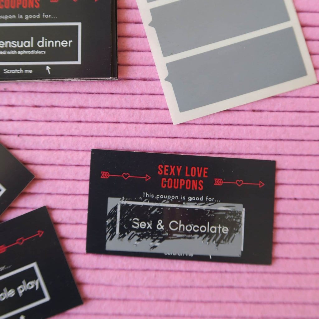 Sexy Love Coupons Scratch Off: Sexy coupons for boyfriend, girlfriend, husband. Stocking stuffer ideas for couples.