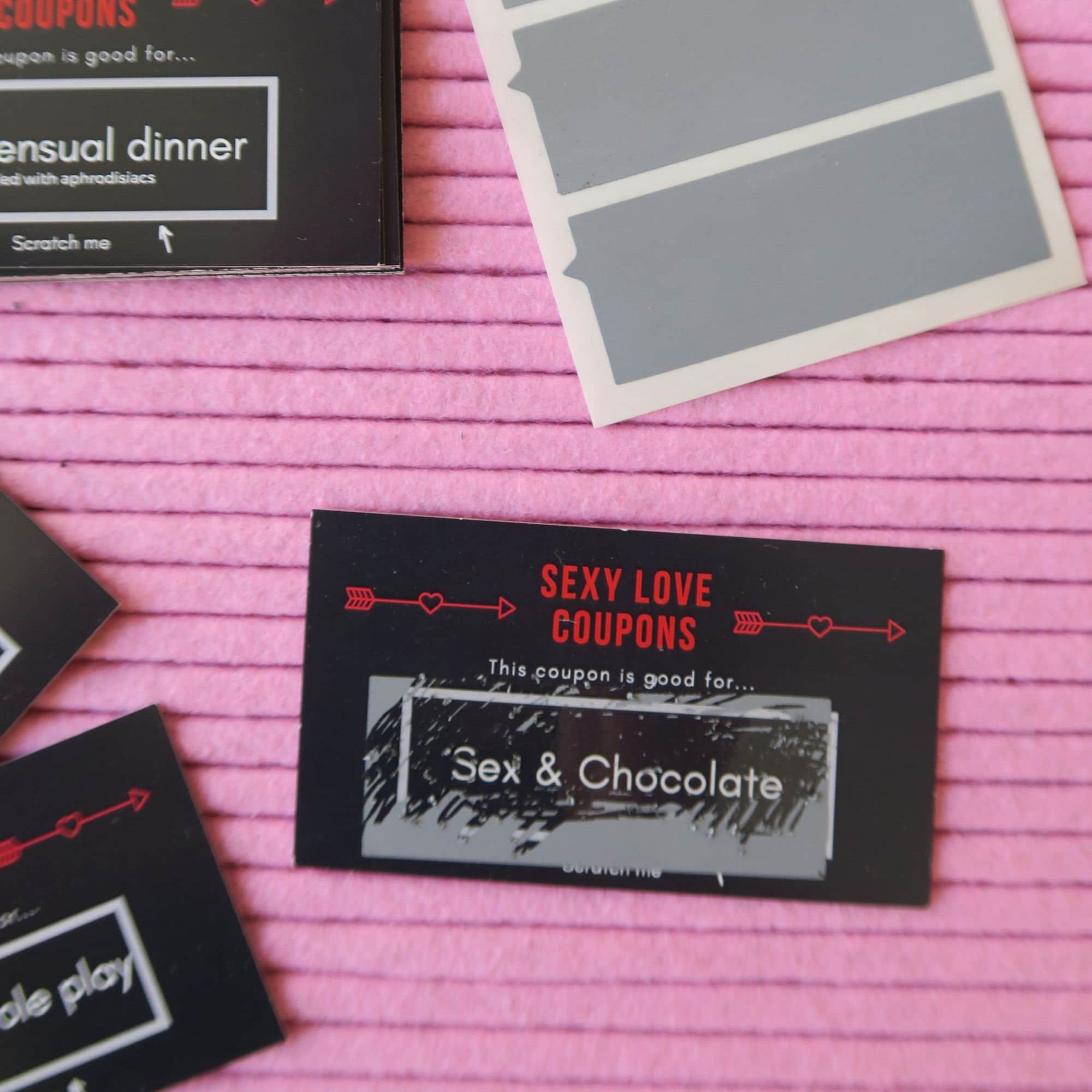 Sexy Love Coupons Scratch Off: Sexy coupons for boyfriend, girlfriend, husband. Stocking stuffer ideas for couples.