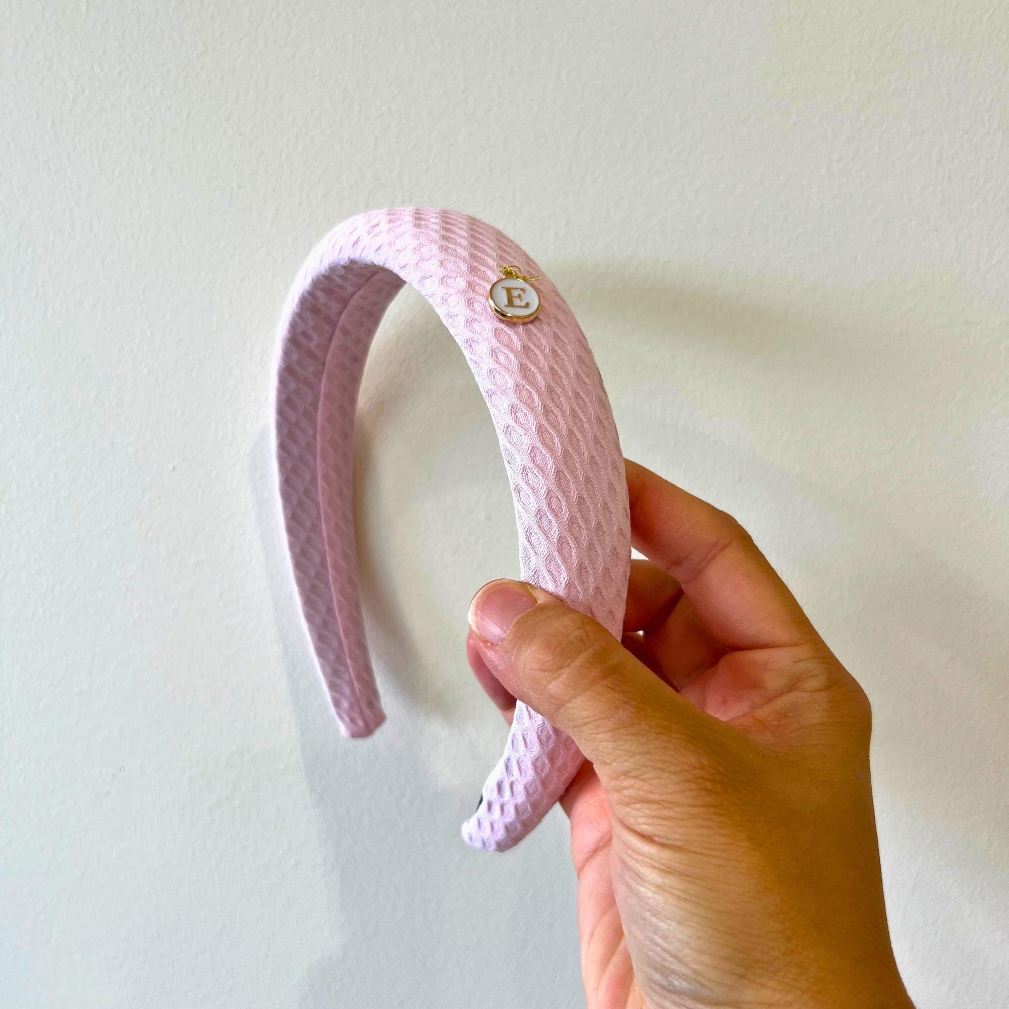 Custom Headband Pink Preppy Hairband Personalised Hair Accessories Gift for Bestie Custom Birthday Gift for Her Initial Charm Headband