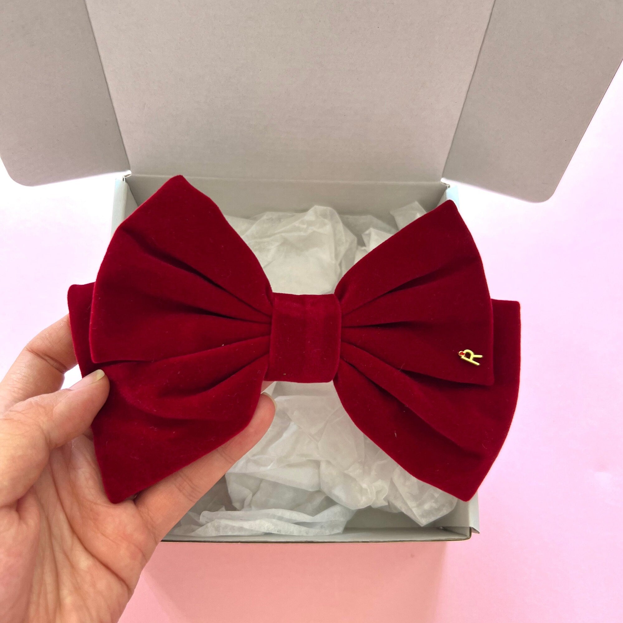 Custom Velvet Bow Personalized Bow Bridesmaid Gift for Junior Bridesmaid Red Velvet Bow Formal Large Jumbo Red Velvet Bow Custom Accessory