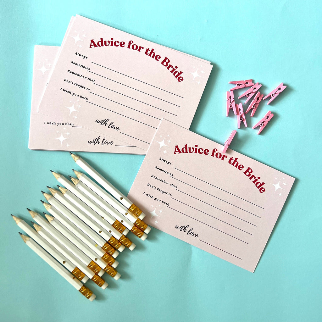 Bridal Shower Activity Cards Wedding Activity Cards Retro Bridal Shower Games Mini Pink Pegs Bachelorette Party Game Advice for the Bride